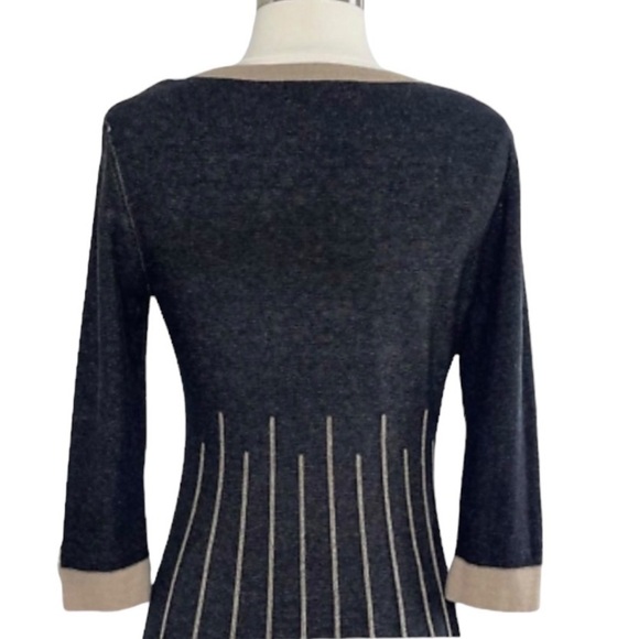 NINE WEST Fit & Flare Black Tan Sweater Dress Size XS - Picture 6 of 16